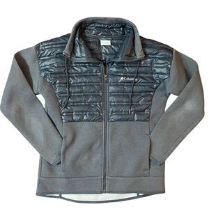 Columbia women’s Peak District hybrid full zip down jacket size large blue-gray